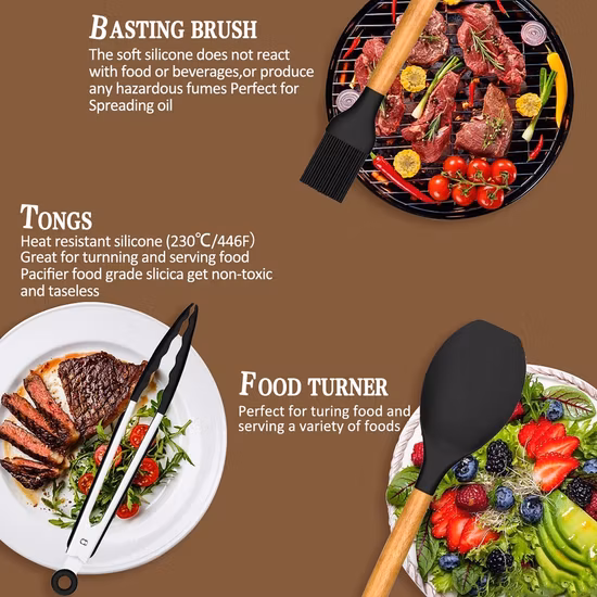 Silicone Kitchen Utensil Cooking Set Kitchenware for Cooking
