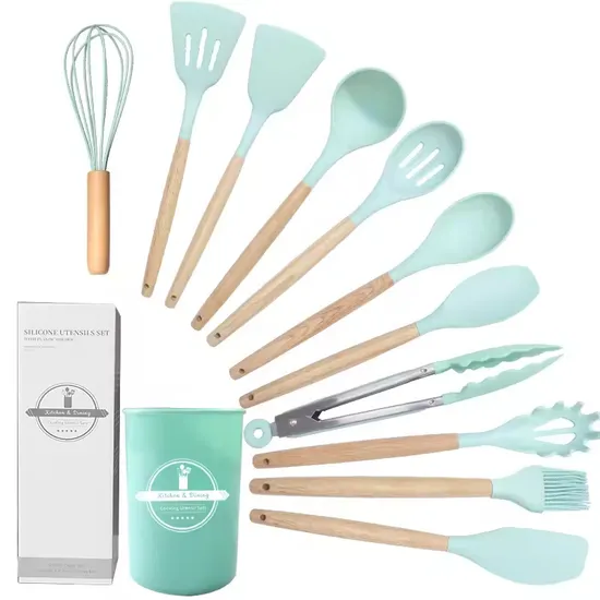 Set of Kitchen Cooking Utensils 10 Sets of Silicone Kitchenware