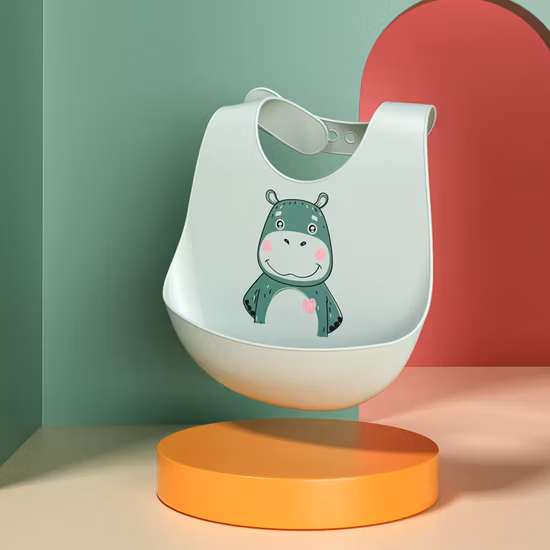Custom Logo Sublimation Waterproof Material Baby Silicone Bibs